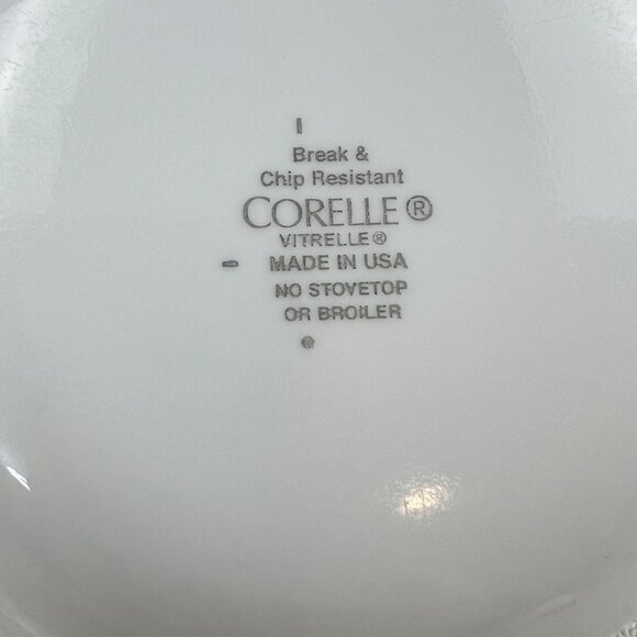 Corelle Vitrelle 3 Classic Cafe Red Coupe Cereal Soup Bowls White Red Band Edge - Picture 8 of 10